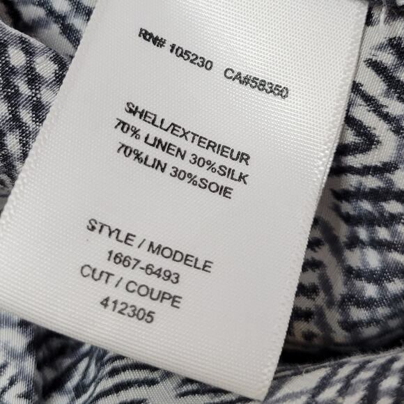 Joie Merci Linen & Silk Blend Black & White Geometric Shorts, size 2 - Picture 5 of 5